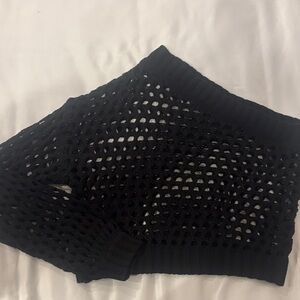 Black Knit Women One Sleeve Shirt